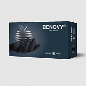 Купить перчатки benovy смотровые нитриловые нестерильные неопудрен текстурир на пальцах размер s 50 пар, черные в Дзержинске