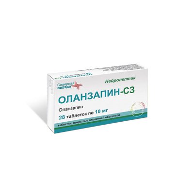 Купить оланзапин-сз, таблетки, покрытые пленочной оболочкой 10мг, 28 шт в Дзержинске