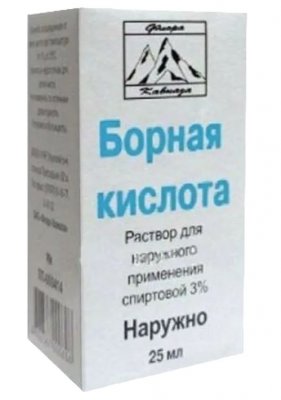 Купить борная кислота, раствор (спиртовой) для наружного применения 3%, флакон 25мл в Дзержинске