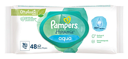 Купить pampers (памперс) салфетки влажные детские harmonie aqua 48шт в Дзержинске