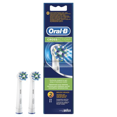 Купить oral-b (орал-би) насадка для электрической зубной щетки crossaction eb50-2, 2 шт в Дзержинске
