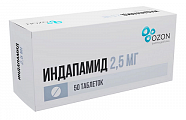 Купить индапамид, таблетки, покрытые пленочной оболочкой, 2,5мг 50шт в Дзержинске