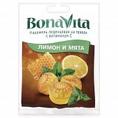 Купить bonavita (бона вита) карамель леденцовая на травах лимон и мята с витамином с, пакет 60г бад в Дзержинске