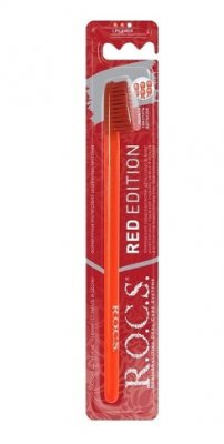 Купить рокс (r.o.c.s.) зубная щетка классическая средняя red editon (красная), 1 шт в Дзержинске
