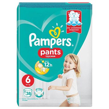 Pampers Pants (Памперс) подгузники-трусы 6 экстра лэдж 15+ кг, 38шт