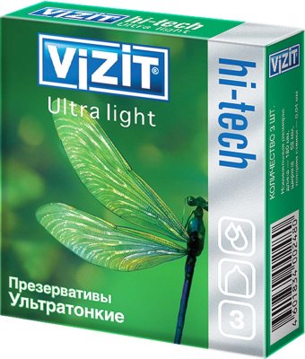Купить vizit (визит) презервативы hi-tech ultra light ультратонкие 3шт в Дзержинске