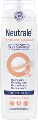 Купить neutrale (нейтрал) крем-шампунь питательный для поврежденных, окрашенных и секущихся волос 400мл в Дзержинске