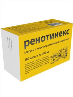 Купить ренотинекс, капсулы с кишечнрастворимым покрытием 300мг 100шт бад в Дзержинске