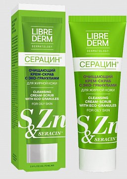 Librederm Seracin (Либридерм) крем-скраб очищающий с эко-гранулами, 75мл