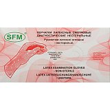 Перчатки SFM смотровые нестерильные латексные неопудрен текстурир размер S, 50 пар, натуральные