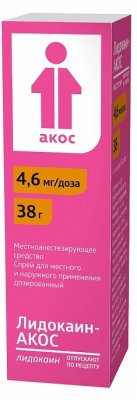 Купить лидокаин-акос, спрей для местного и наружного применения дозированный 4,6мг/доза, 38г (650доз) в Дзержинске