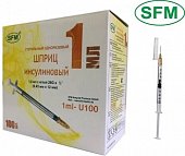 Купить шприц 1мл sfm инсулиновый u-100 с иглой 26g 0.45х12 100 шт в Дзержинске