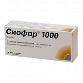 Купить сиофор 1000, таблетки, покрытые пленочной оболочкой 1000мг, 60 шт в Дзержинске