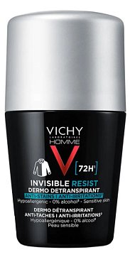 Vichy Номме (Виши) дезодорант-антиперспирант мужской шариковый Invisible, защита от пота 72 часа, 50 мл