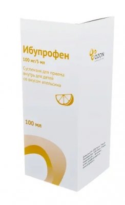 Купить ибупрофен, суспензия для приема внутрь 100мг/5мл со вкусом апельсина, флакон 100мл в Дзержинске