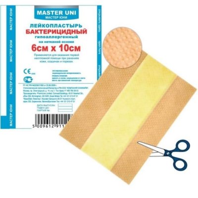 Купить пластырь master uni (мастер-юни) бактерицидный нетканная основа 6х10см в Дзержинске