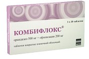 Купить комбифлокс, таблетки, покрытые пленочной оболочкой 500мг+200мг, 10 шт в Дзержинске