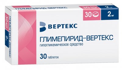 Купить глимепирид-вертекс, таблетки 2мг, 30 шт в Дзержинске