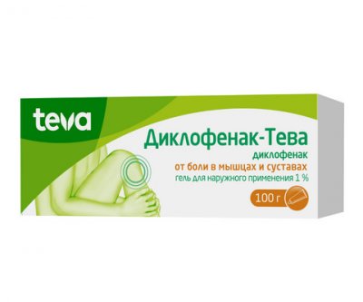 Купить диклофенак-тева, гель для наружного применения 1%, 100г в Дзержинске