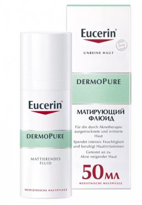 Купить eucerin dermopure (эуцерин) флюид увлажняющий матирующий для проблемной кожи 50 мл в Дзержинске
