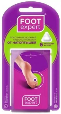 Купить foot expert (фут эксперт) пластырь гидроколлоидный 4х4см, 6 шт в Дзержинске