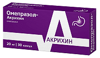 Купить омепразол-акрихин, капсулы кишечнорастворимые 20мг, 30 шт в Дзержинске