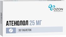 Купить атенолол, таблетки, покрытые пленочной оболочкой 25мг, 30 шт в Дзержинске