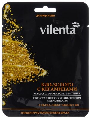 Купить vilenta (вилента) маска для лица и шеи тканевая эффект лифтинга с био-золотом керамиды в Дзержинске