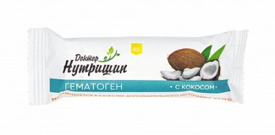 Купить гематоген доктор нутришин кокос 40г бад в Дзержинске
