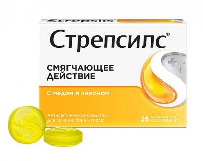 Купить стрепсилс с медом и лимоном, таблетки для рассасывания, медово-лимонные 36 шт в Дзержинске