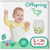 Купить offspring (оффспринг) подгузники-трусики детские размер l, 9-14 кг 36 шт авокадо в Дзержинске