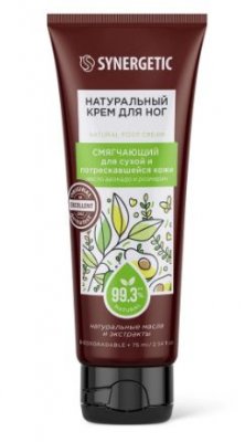 Купить synergetic (синергетик) крем для ног натуральный смягчающий для сухой и потрескавшейся кожи, 75 мл в Дзержинске
