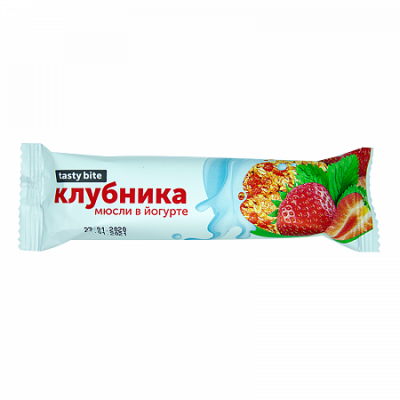 Купить мюсли tasty bite (тэсти байт) батончик в йогурте клубника, 30г бад в Дзержинске