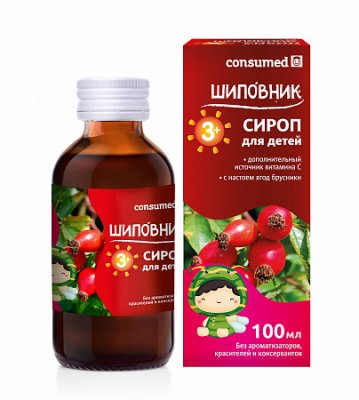 Купить сироп шиповника для детей с 3 лет консумед (consumed), флакон 100мл бад в Дзержинске