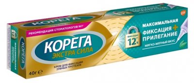 Купить корега крем для фиксации зубных протезов максимальная фиксация+прилегание мягко-мятный вкус 40г в Дзержинске