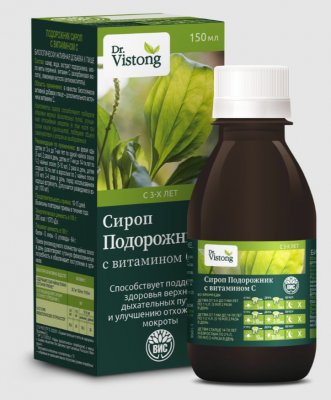 Купить dr vistong (дорктор вистонг) сироп подорожник с витамином с (с сахаром) фл 150мл бад в Дзержинске